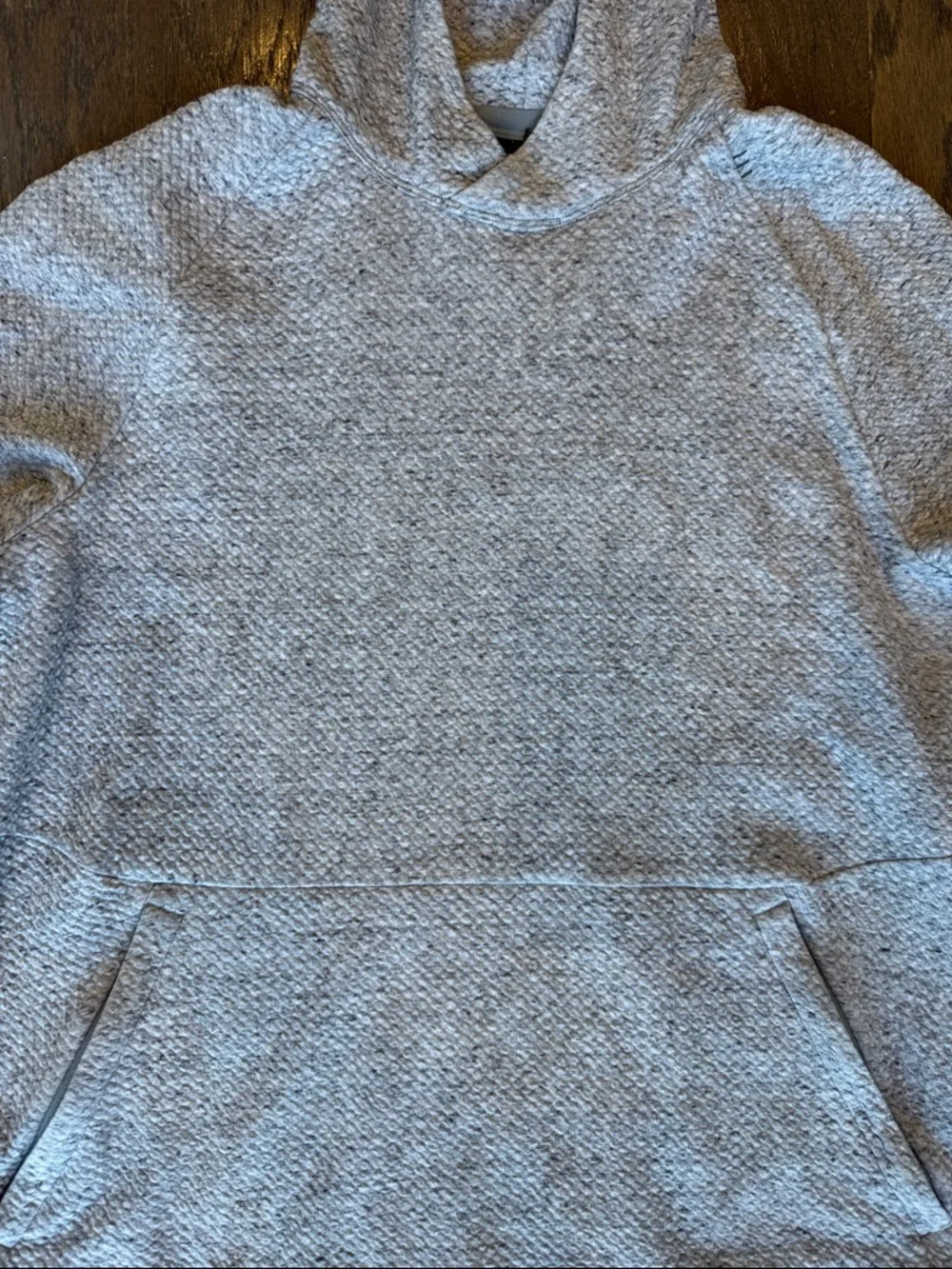 Lululemon Light Gray Hooded Knit Sweatshirt for Men - Picture 2 of 2